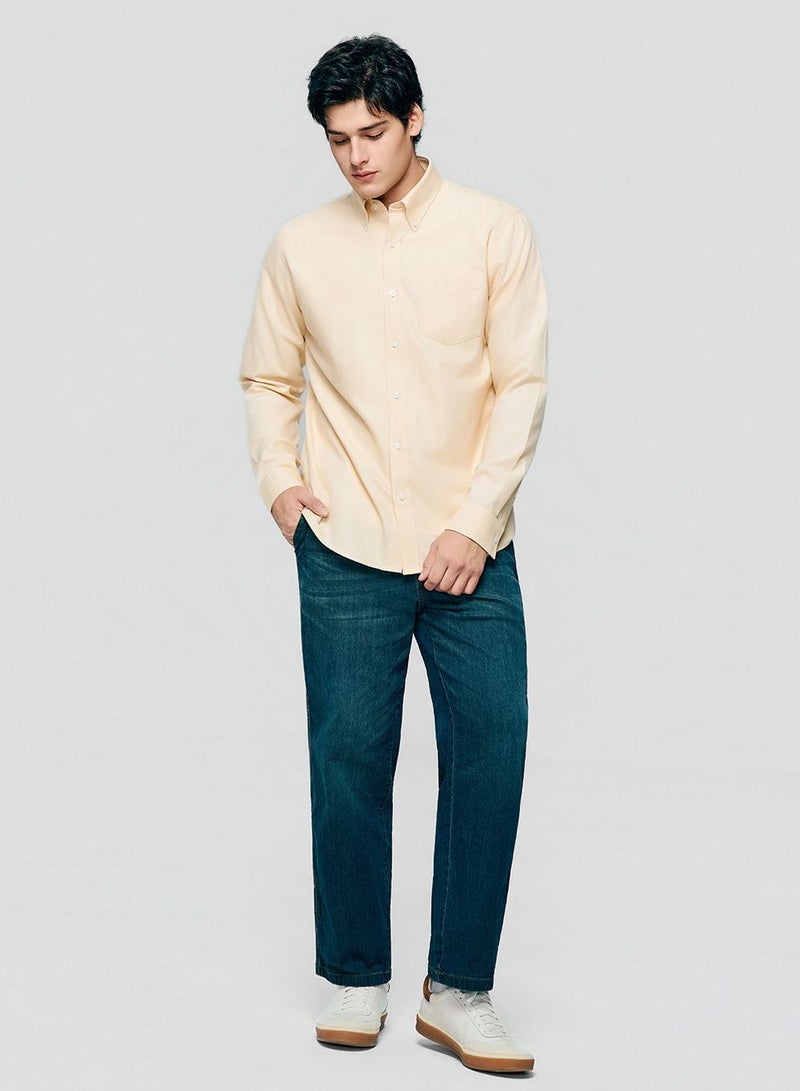 GIORDANO Men’s Cotton Long-Sleeve Wrinkle-Free Shirt - Image 2