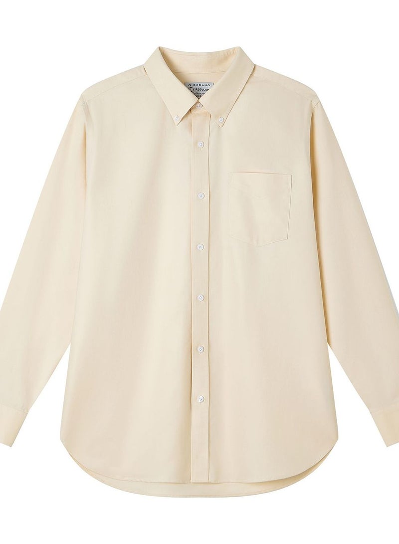GIORDANO Men’s Cotton Long-Sleeve Wrinkle-Free Shirt - Image 3