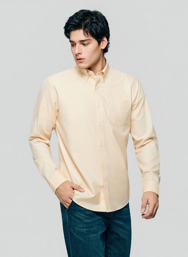 GIORDANO Men’s Cotton Long-Sleeve Wrinkle-Free Shirt - Image 1