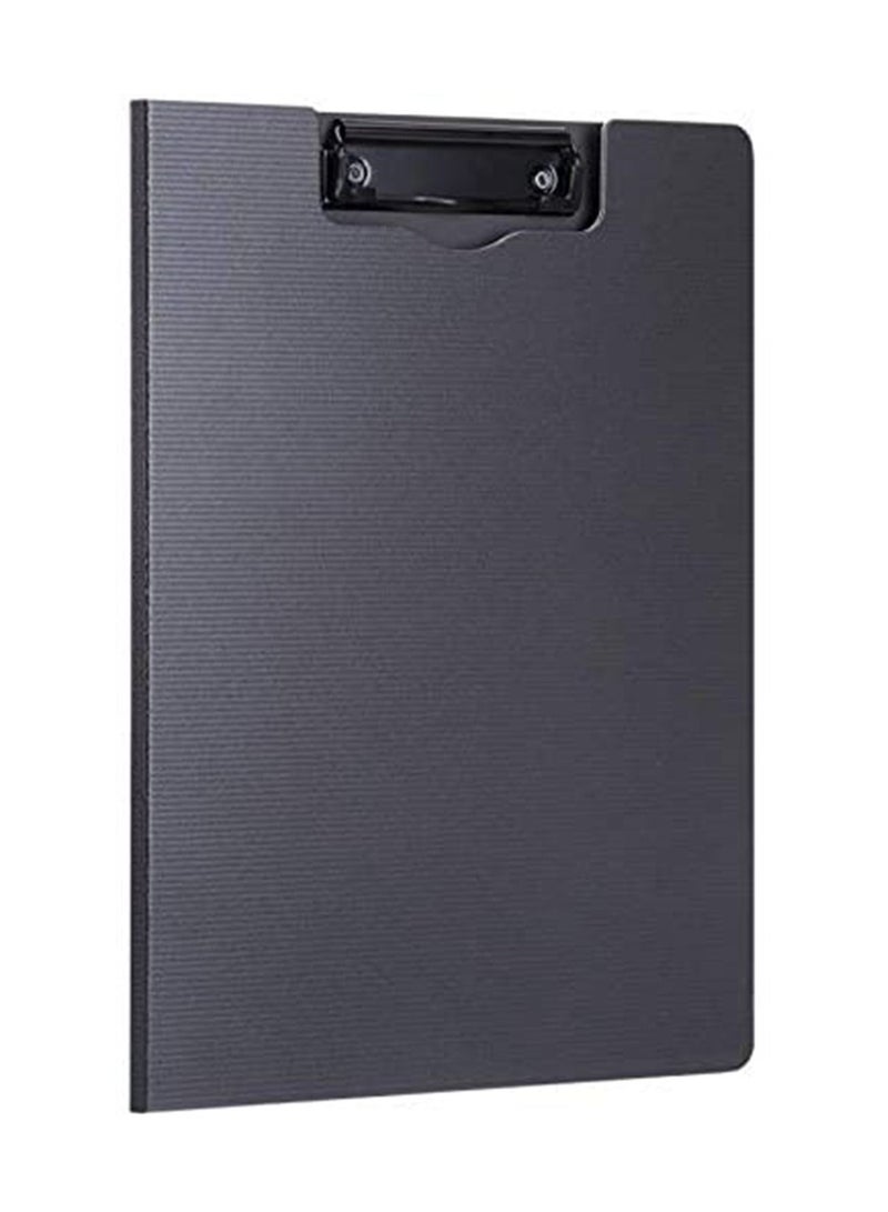 SYOSI Clipboard, Classic Clipboards Plastic Clip Board A4 Folding Document Folder For Office Nursing Teacher Student Stationery Test, A4 Size 9 x 12.5 Inch With Low Profile Metal Clip (Black)  - Image 1