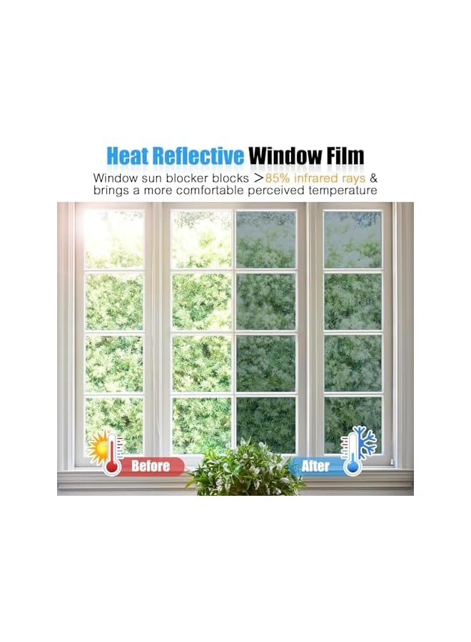 The Bros One Way Mirror Window Film Heat Control Solar Reflective Windows Tint Anti-Uv Films Daytime Privacy Glass Sticker for Office and Home (17.5 X 78.7 inches) - Image 3