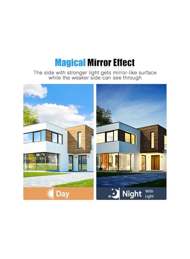 The Bros One Way Mirror Window Film Heat Control Solar Reflective Windows Tint Anti-Uv Films Daytime Privacy Glass Sticker for Office and Home (17.5 X 78.7 inches) - Image 4