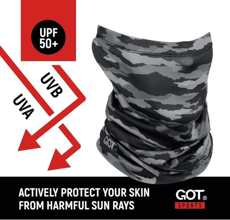 GOT Sports UPF 50+ Fishing Neck Gaiter - UV Face Mask Sun Protection for Men & Women - Disruptive Night Camo - Image 2