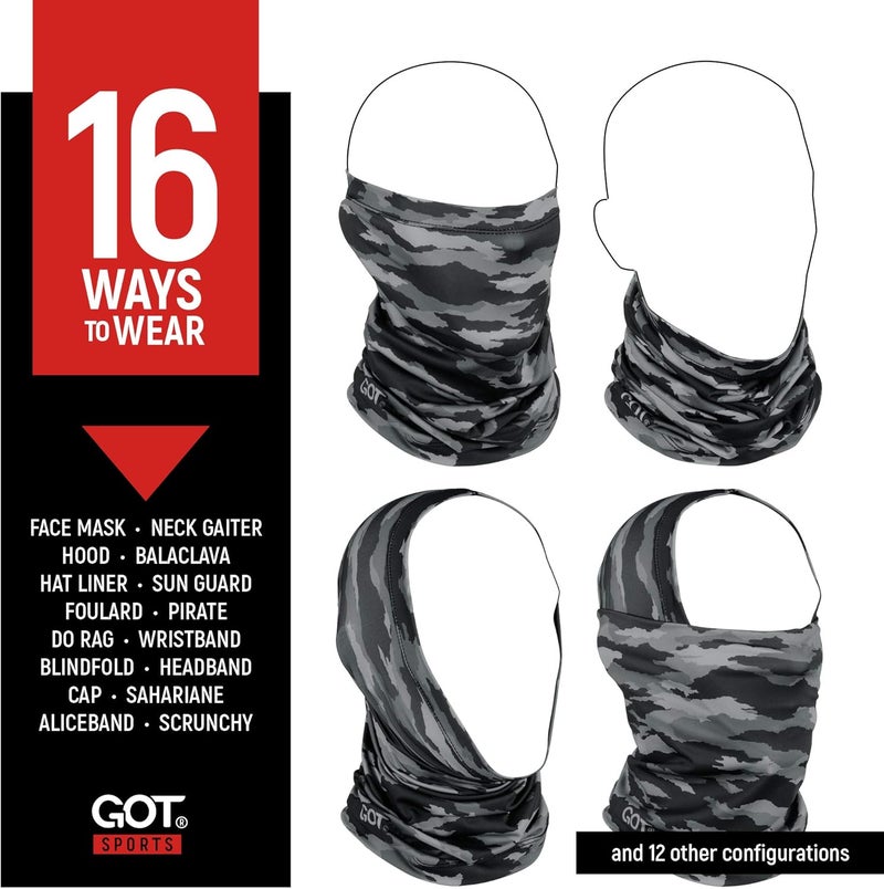 GOT Sports UPF 50+ Fishing Neck Gaiter - UV Face Mask Sun Protection for Men & Women - Disruptive Night Camo - Image 3