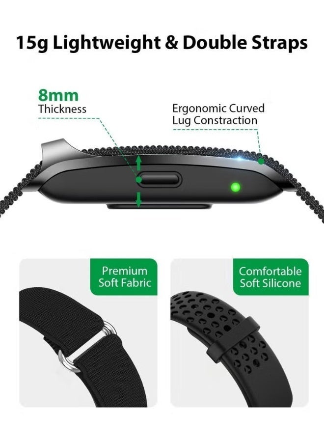 HPMY Screenless Wearable Fitness Tracker, Sleeping and Fitness Wristband with Heart Rate Monitor, Smart Activity Tracker for Men & Women - Black - Image 2