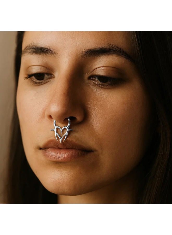 VOJO G23 Titanium 16G Septum Ring Daith Piercing Earrings Jewelry Tragus Helix Nose Rings for Women, 16G 8/10mm, Titanium, no gemstone - Image 3