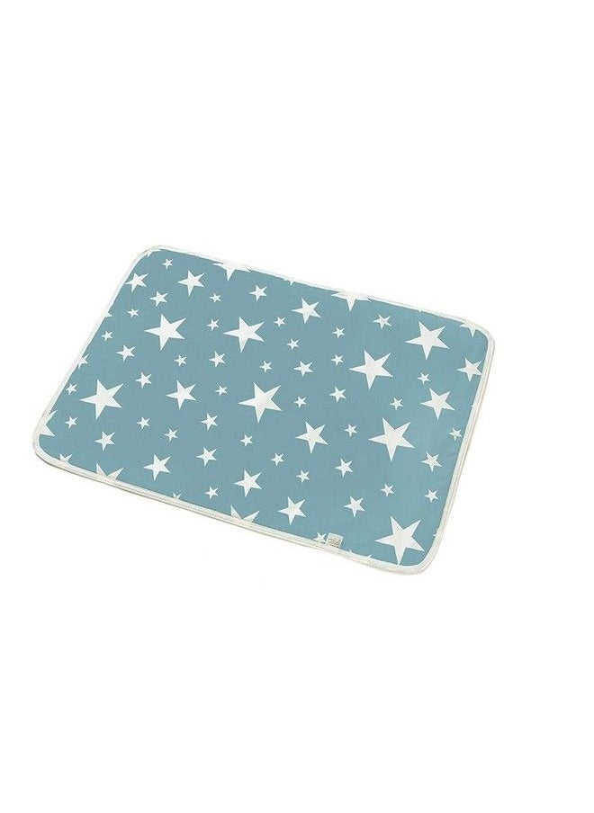 Syga Baby Waterproof Dry Sheet Washable Reusable Bed Protector (Blue Star Medium50 X 70 Cm)  - Image 1