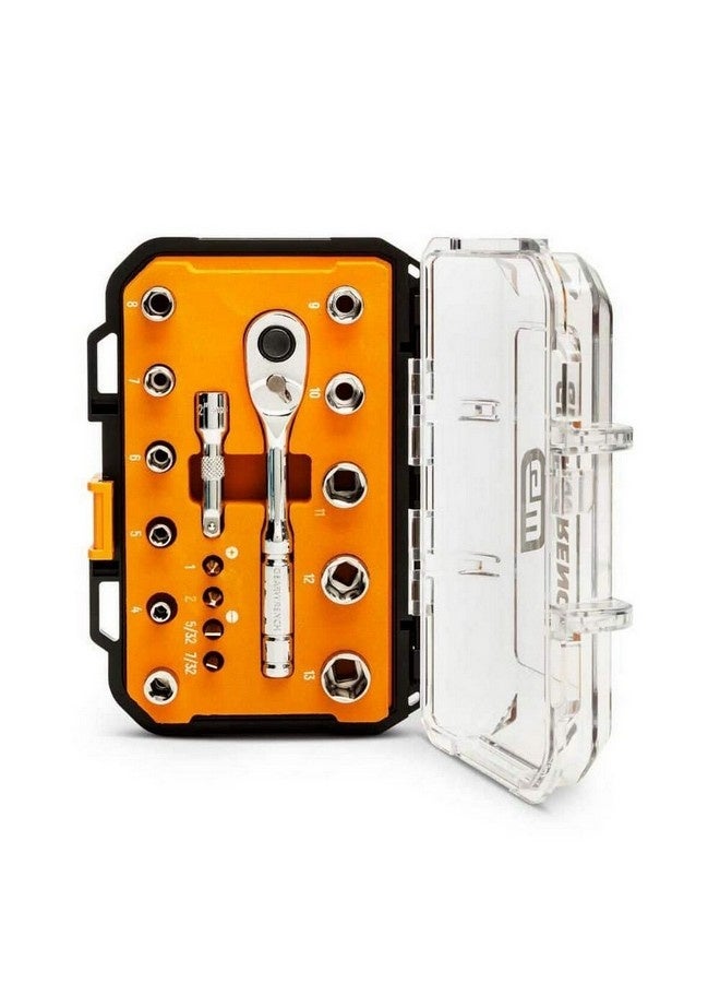 GearWrench 17-Piece 72-Tooth 6-Point Metric Mechanics Tool Set Silver 1/4 Inch GWSWS14MM17 - Image 4