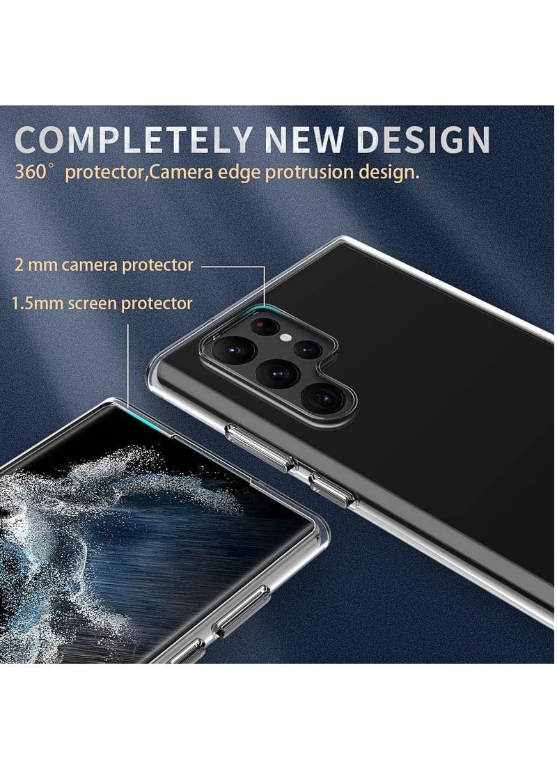 BORTONY S23 Ultra Case Crystal Clear Non Yellowing Anti Scaratch Flexible Soft Gel Rubber Cover Compatible with Samsung Galaxy S23 Ultra 6.8 Inch  - Image 3