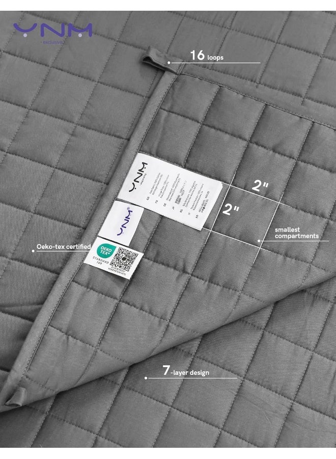 YnM YnM Exclusive Weighted Blanket Soothing Cotton Smallest Compartments with Glass Beads Bed Blanket for One Person of 110lbs Ideal for TwinFull Bed 48x72 Inches 12 Pounds Light Grey  - Image 5