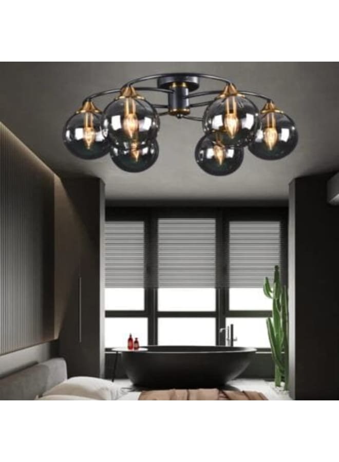 Wahag Chandelier Amber Ring Bulb Type: 6 x Decorative (Bulbs Not Included)  - Image 4