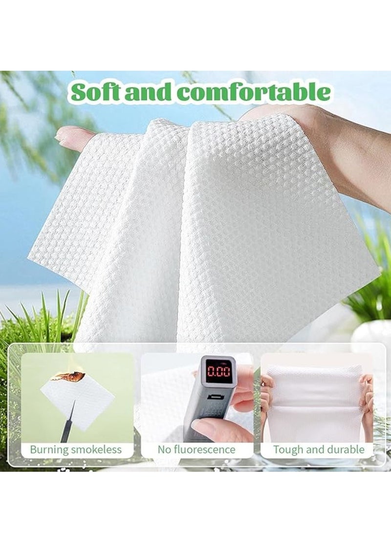 يوريفو منشفة وجه نظيفة سميكة من القطن للاستعمال مرة واحدة، أقمشة وجه ناعمة للسيدات للغسيل، منشفة وجه خالية من الوبر للتنظيف والعناية بالبشرة ومزيل المكياج، مناديل جافة، (3 عبوات/180 قطعة) - Image 3