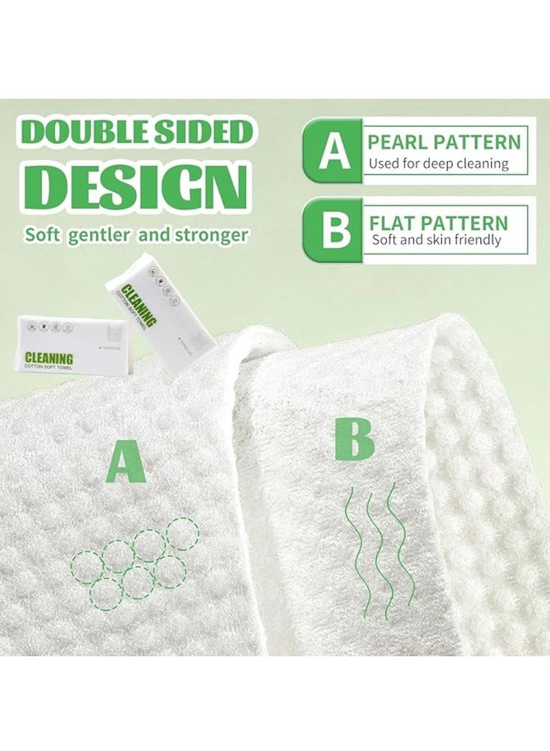 يوريفو منشفة وجه نظيفة سميكة من القطن للاستعمال مرة واحدة، أقمشة وجه ناعمة للسيدات للغسيل، منشفة وجه خالية من الوبر للتنظيف والعناية بالبشرة ومزيل المكياج، مناديل جافة، (3 عبوات/180 قطعة) - Image 4