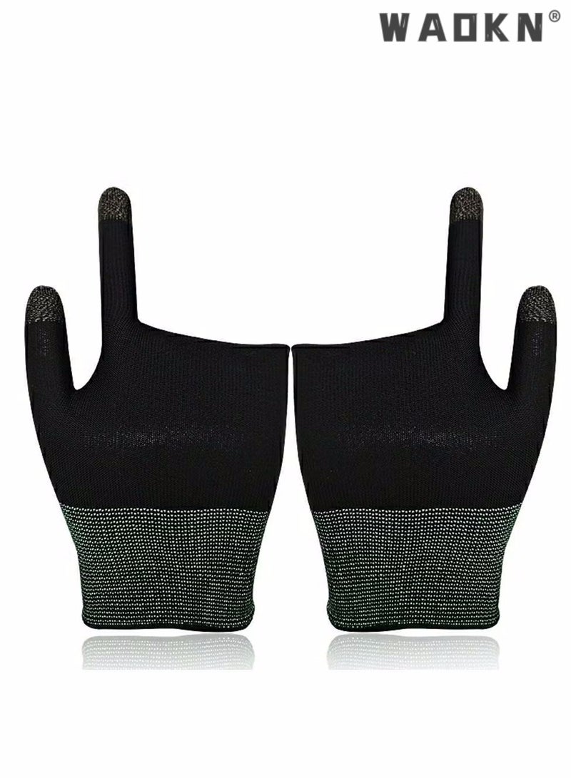 WAOKN E-Sports Gaming Gloves Finger Sleeves Anti-Sweat Breathable Thumb for Highly Sensitive Nano-Silver Fiber Material and Nylon PUBG Mobile Phone Games Accessories (Black)  - Image 4