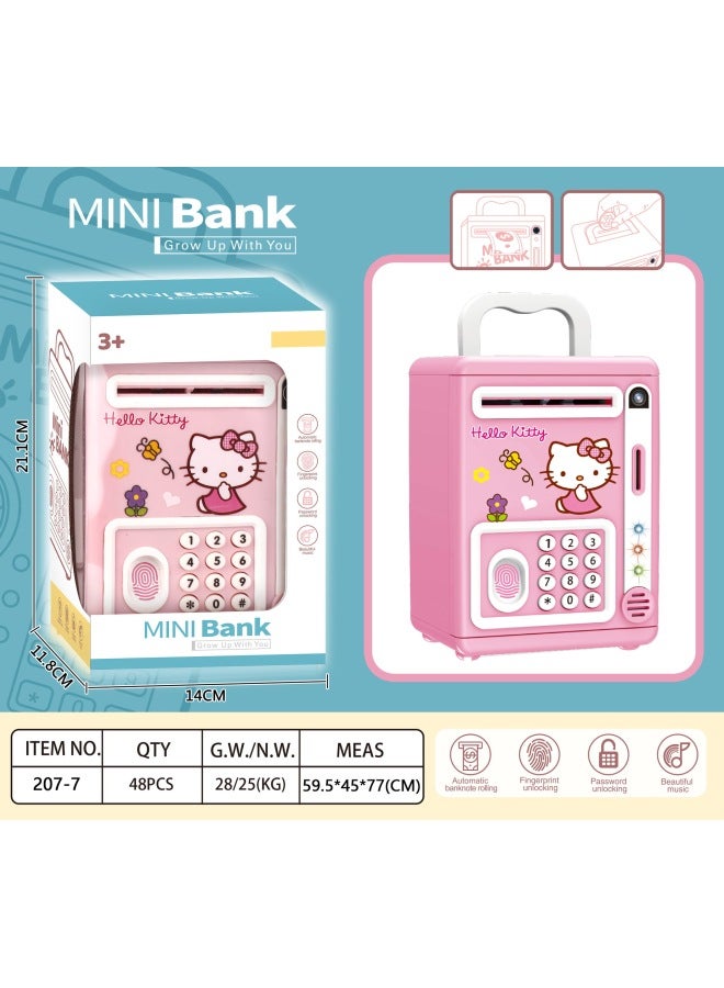 Sanrio Music Automatic Roll Money Savings Pot Kulomi Melody Yugui Dog Change Code Pot Toy-Color:207-7 Kt Cats (48 Pieces/box) - Image 1
