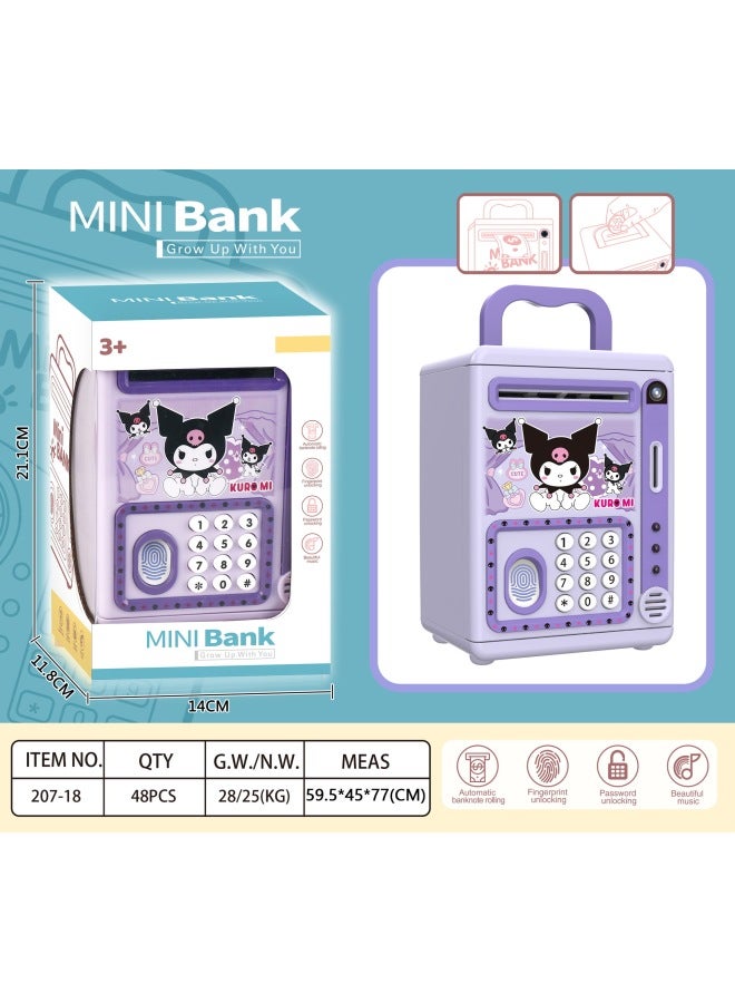 Sanrio Music Automatic Roll Money Savings Pot Kulomi Melody Yugui Dog Change Code Pot Toy-Color:207-7 Kt Cats (48 Pieces/box) - Image 2