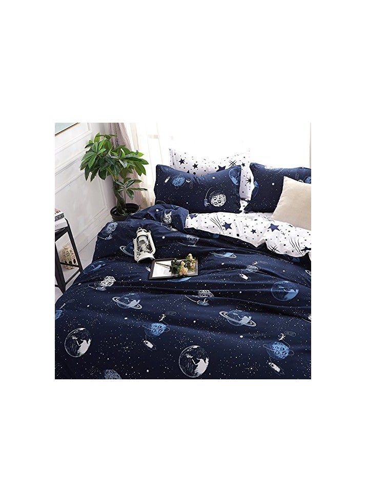 MOON HOME - King/Queen/Single size Soft and Breathable Microfiber Hypoallergenic Beautiful Design Duvet Cover Set ,set includes 1 Comforter Cover, 1 Fitted Bedsheet, 4 Pillowcases - Image 1