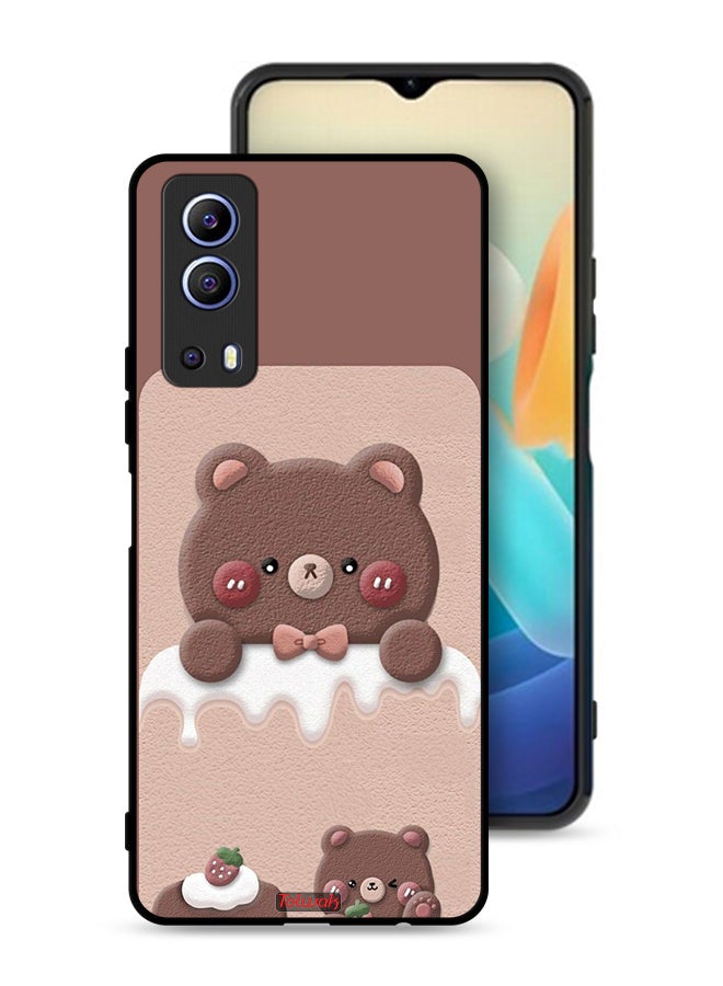 Tolwak Vivo Y72 5G Protective Case Cover Bear Strawberry - Image 1
