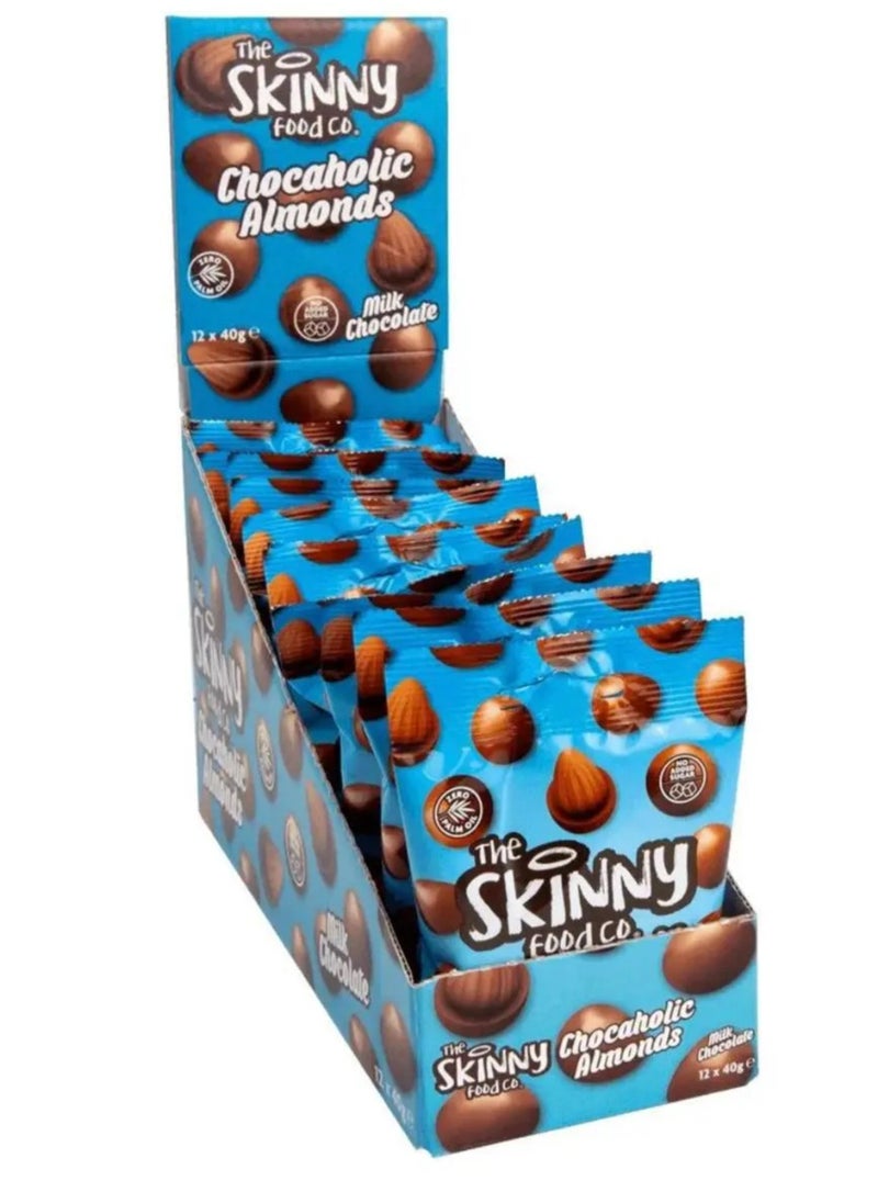 The Skinny Food Co. The Skinny Chocaholic High Protein almonds Milk Chocolate 12x40g 