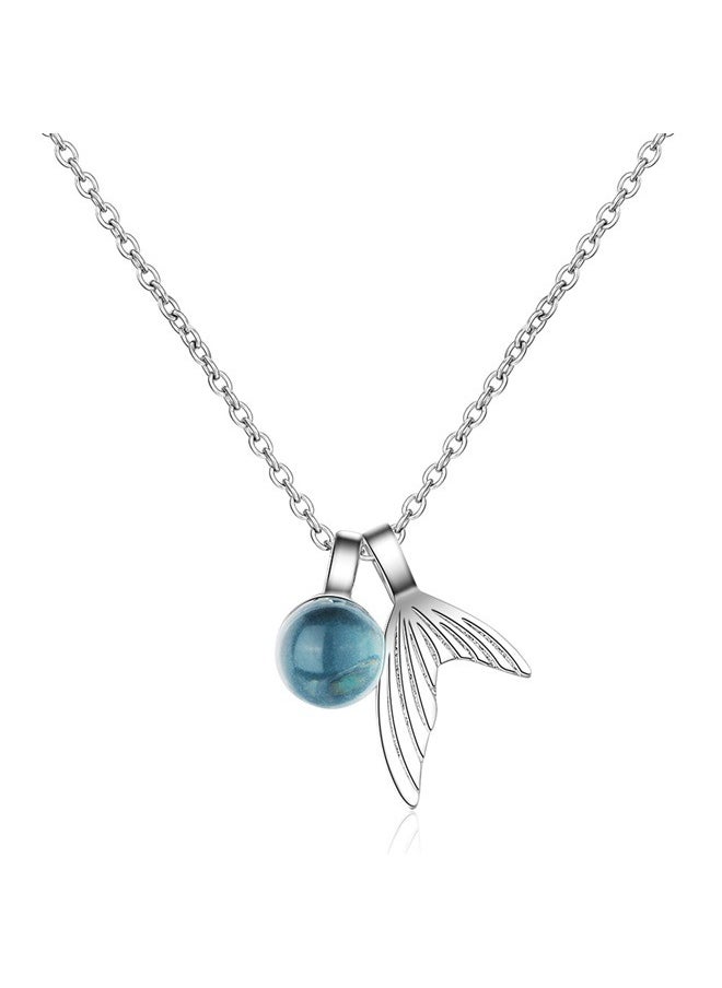 yongsheng Crystal Studded Mermaid Pendant Necklace， Mermaid Tail Pendant Necklace for Women Fashion Jewelry Gifts  - Image 1
