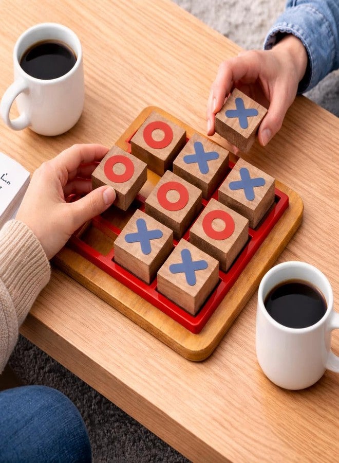 SHOPMEFAST Wooden Tic Tac Toe Game, Mind Challenging Cross & Zero Family Board Game for Kids & Adults, Birthday Return Gift (Pack of 8) - Image 5