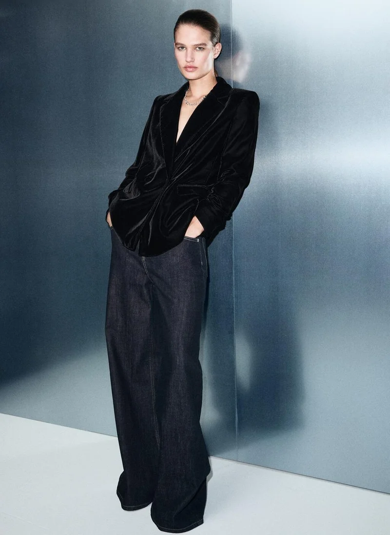 Mango  Double-breasted velvet jacket for Women | Best Price UAE