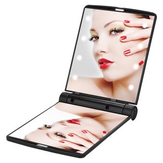 YUSONG Mini Portable Folding Makeup Cosmetic Folding Travel Pocket Compact Mirror with 8 Bright LED Lights Black by YUSONG - pzsku/Z343984707FEF47EB49C1Z/45/1749489399/b3f6b3a0-8690-4f01-83ad-98713a7b3c1d
