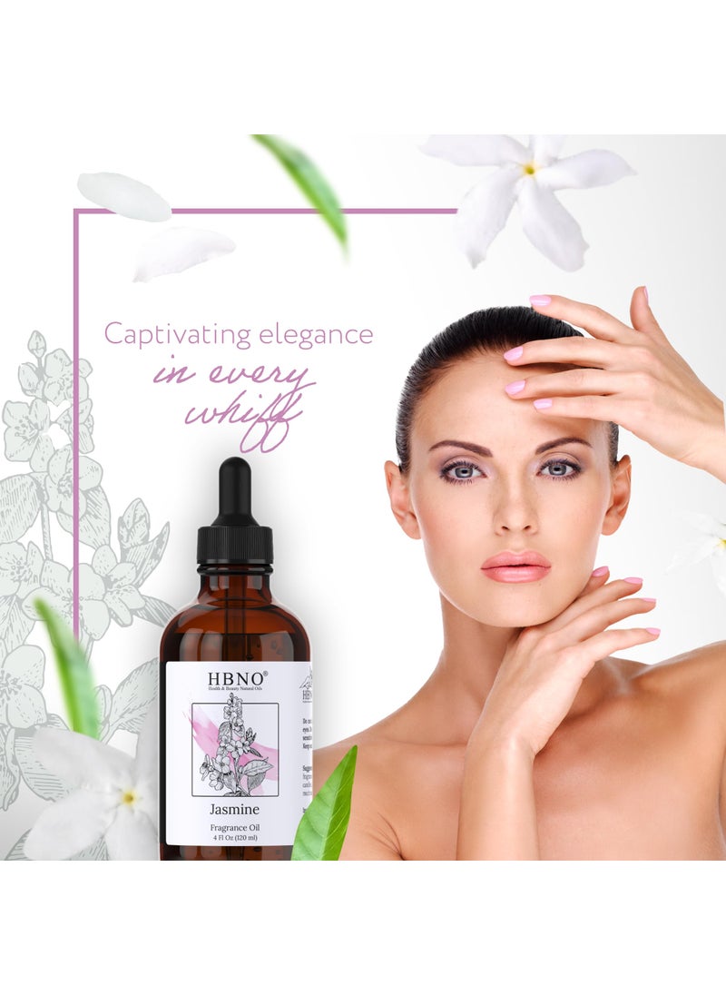 hbno HBNO California Bottled Jasmine Fragrance Oil 4 fl oz (120 ml) - Premium Jasmine Oil (Fragrance) for Aromatherapy - Jasmine Fragrance Oil for Diffuser and Candle Making  - Image 5