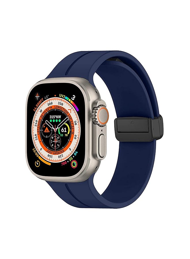 O Ozone Sport Band For Samsung Galaxy Watch 8 40mm/44mm/Classic 46mm , Soft Silicone Strap with Magnetic Buckle for Men Women-  Dark Blue - Image 1