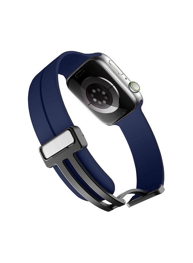 O Ozone Sport Band For Samsung Galaxy Watch 8 40mm/44mm/Classic 46mm , Soft Silicone Strap with Magnetic Buckle for Men Women-  Dark Blue - Image 4