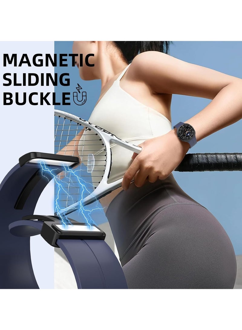 O Ozone Sport Band For Samsung Galaxy Watch 8 40mm/44mm/Classic 46mm , Soft Silicone Strap with Magnetic Buckle for Men Women-  Dark Blue - Image 4