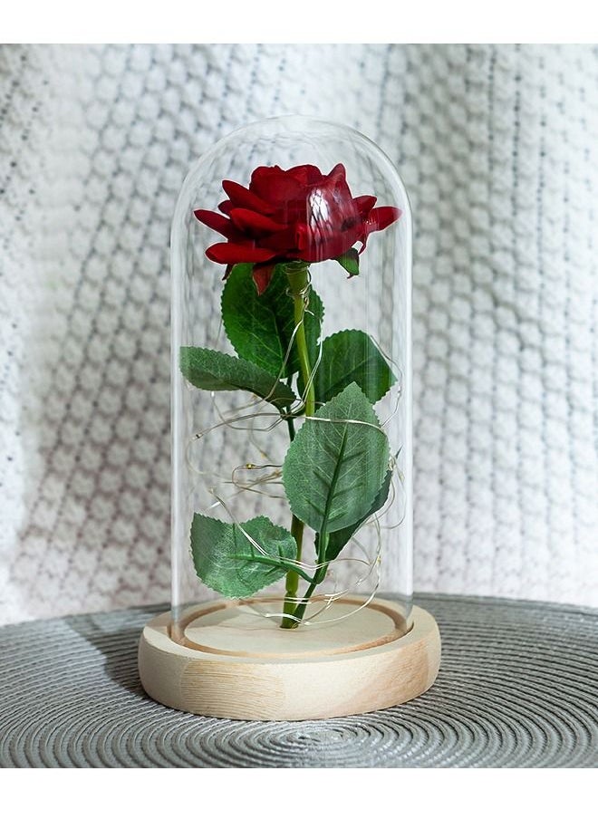 fashionhome - Beauty and The Beast Rose In LED Glass Dome - Image 1