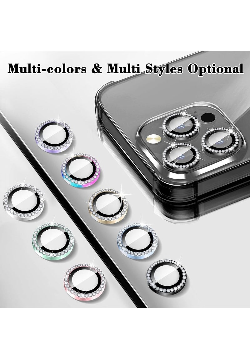 Raxoom "Black Diamond Tempered Glass Lens Protector for iPhone 16 Pro/Pro Max â€“ Stylish Automatic Alignment with Glitter Stickers" - Image 2