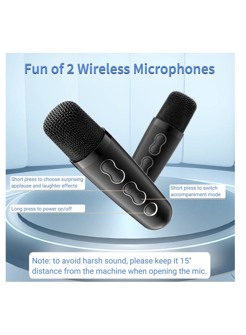 Excefore Karaoke Machine, Portable Bluetooth Karaoke Speaker, with 2 Wireless Mics and Dynamic Lights, Ideal Gifts for Girls Boys Home Party, for Karaoke, Party, Birthday  - Image 4