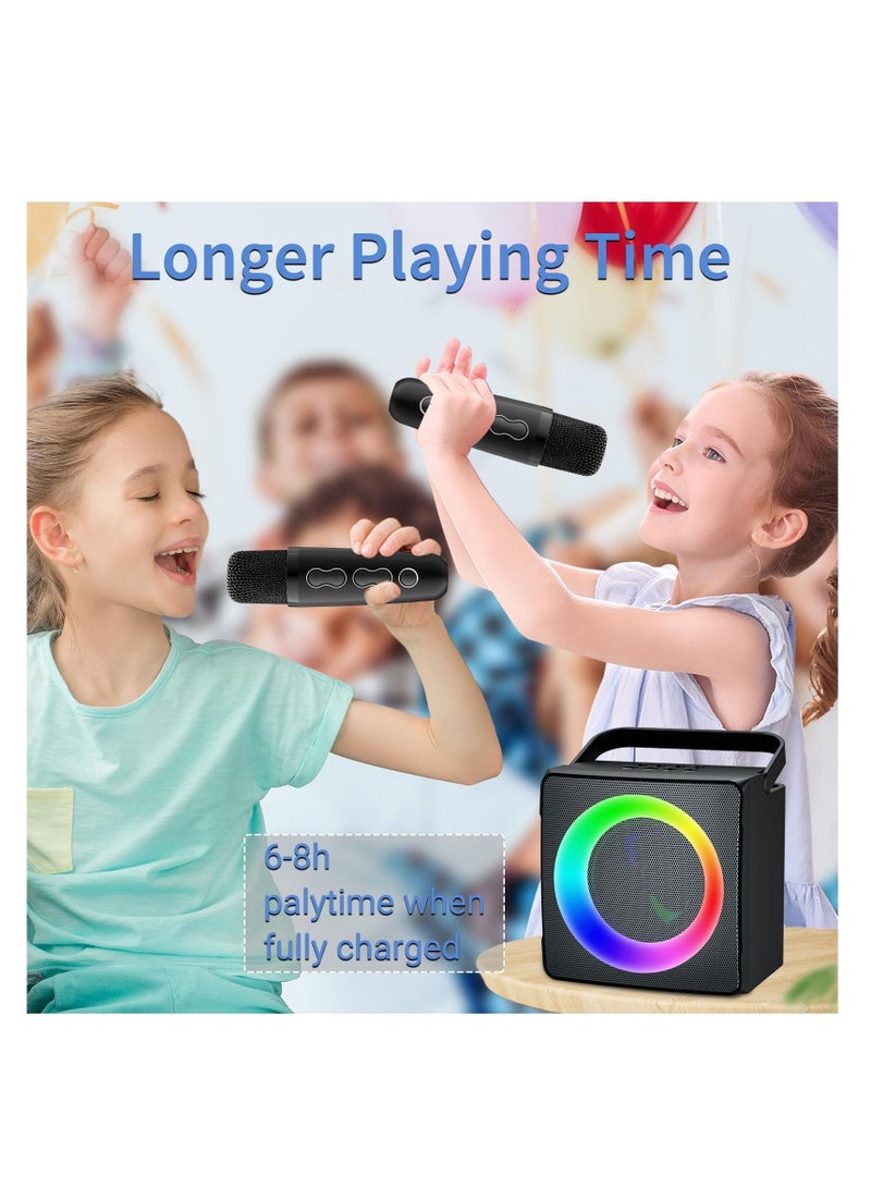 Excefore Karaoke Machine, Portable Bluetooth Karaoke Speaker, with 2 Wireless Mics and Dynamic Lights, Ideal Gifts for Girls Boys Home Party, for Karaoke, Party, Birthday  - Image 5