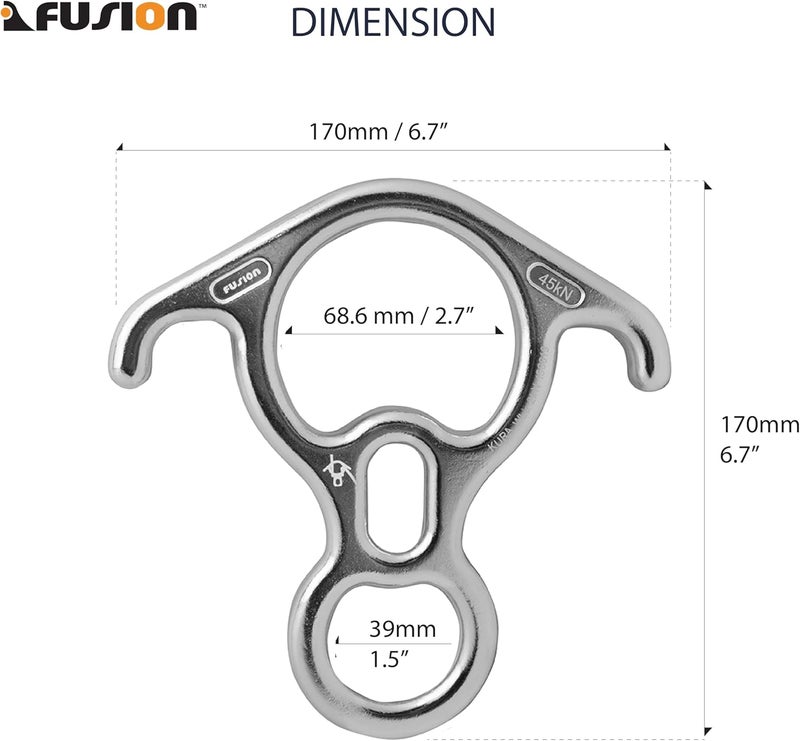 FUSION Rescue Descender, Kura Steel, Silver - Image 2