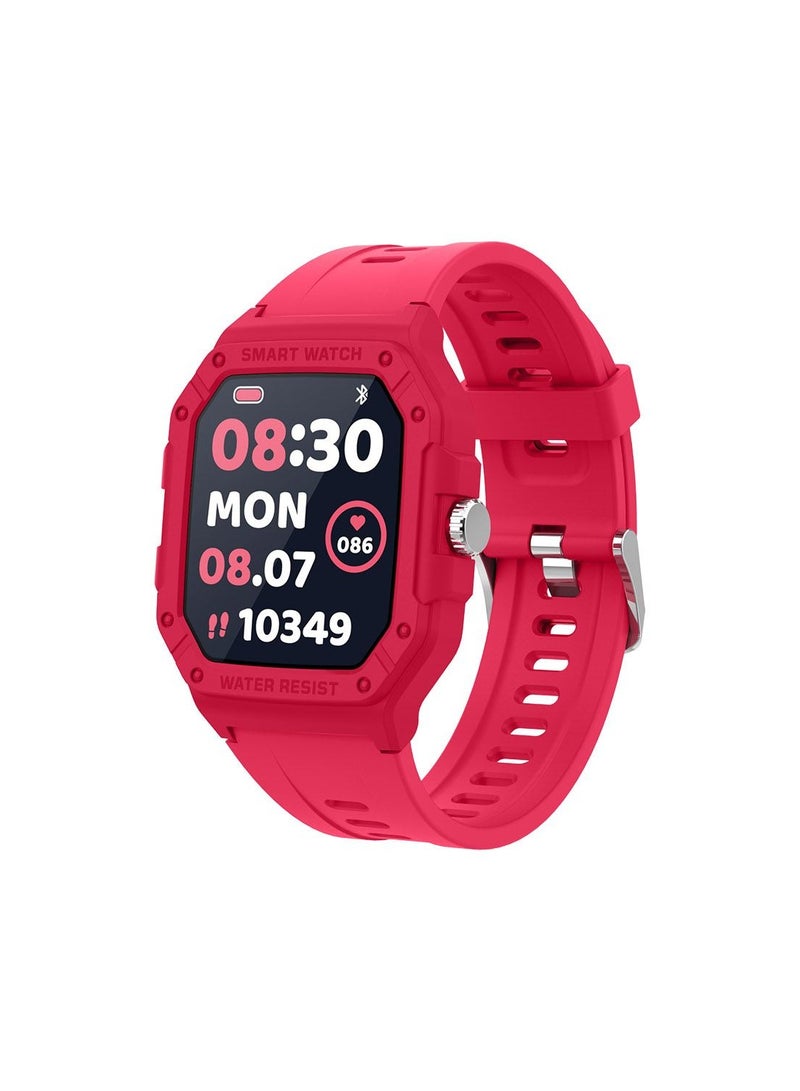 Moxedo Junior SmartWatch 1.7” HD Screen for Girls/Boys with Cool 6 Watch Faces Sleep Mode 22 Sports Modes Alarm Clock Pedometer with Built-in Kids Games (Red) - Image 1
