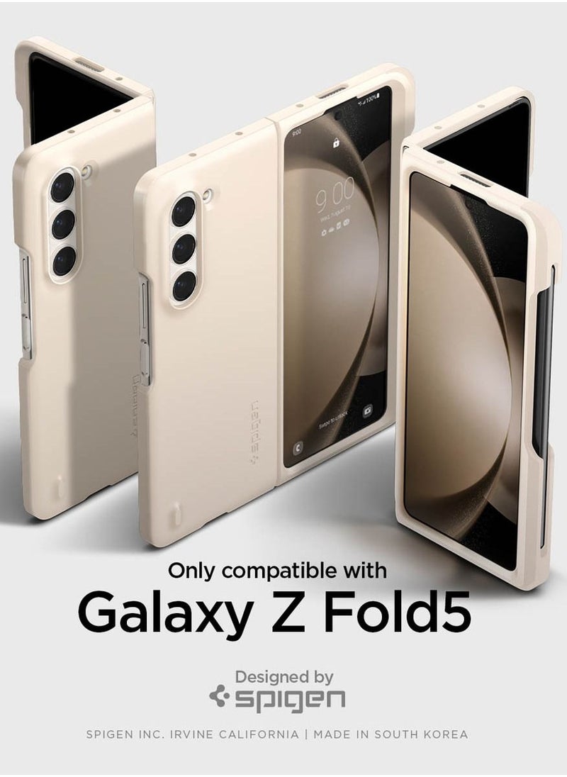 Spigen - Thin Fit P Samsung Galaxy Z Fold 5 Case Cover with S Pen Holder (S-Pen Not Included) - Pearled Ivory - Image 1