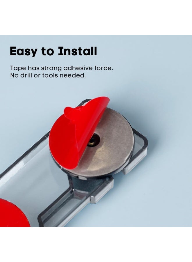 EUDEMON 2 Pack Childproof Refrigerator Lock, Baby Safety French Fridge Door Lock, Freezer Lock, Invisible Cabinet Cupboard Lock for Toddlers, Easy to Install, no Tools Need or Drill (Clear-Black) - Image 4