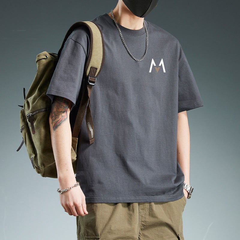 Summer popular loose short-sleeved t-shirt men's 2025 new men's trendy trendy brand ins couple outfit youth top - Image 2