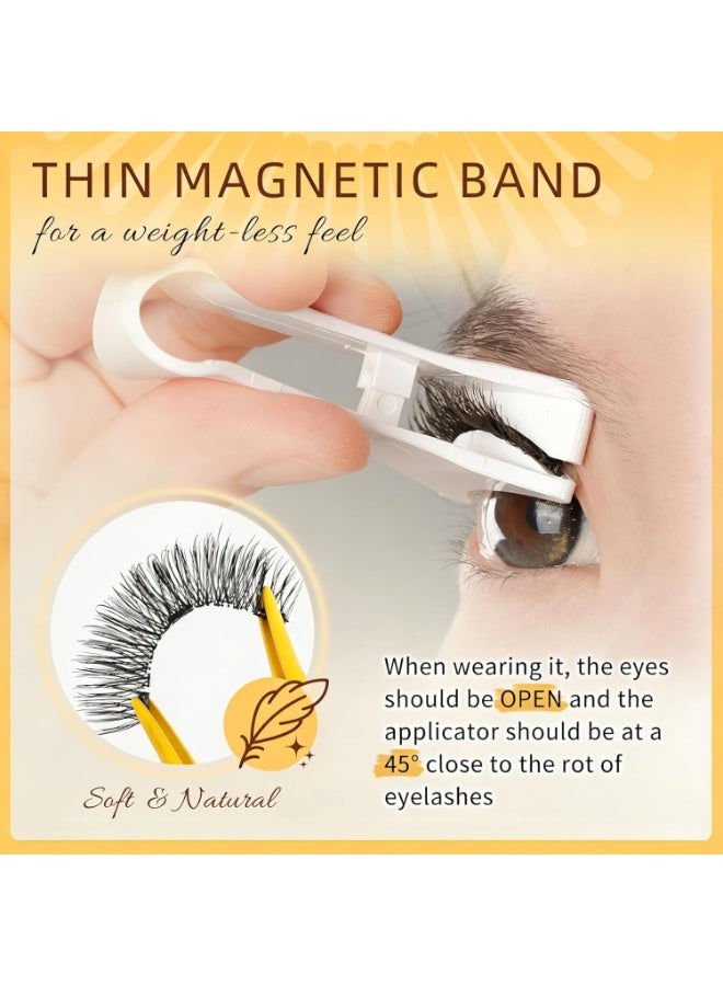 ATRJSZ Magnetic Eyelashes, Reusable Waterproof Magnetic Eyelashes with Applicator, No Glue or Eyeliner Required, Soft Comfortable False Lashes Natural Look 3D Effect, Easy to Wear and Remove (24P-4) - Image 5