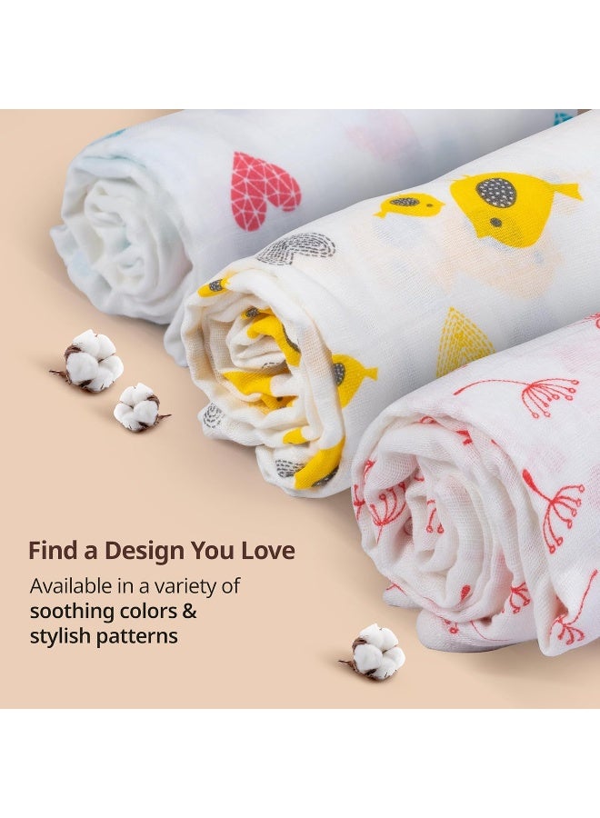 لوفلاب قماط أطفال من القطن الموسلين بطبعة طيور من Luv - لعمر 0+ شهر - Image 4