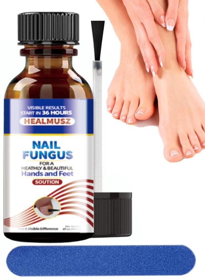 HEALMUSZ Nail Fungus Solution Toenail Repair Treatment Extra Strength Nail Repair Solution for Hands and Feet Nail Care Renewal Liquid for Thick Brittle Damaged Discolored Nails Restoring Healthy Nails 30ml - Image 1