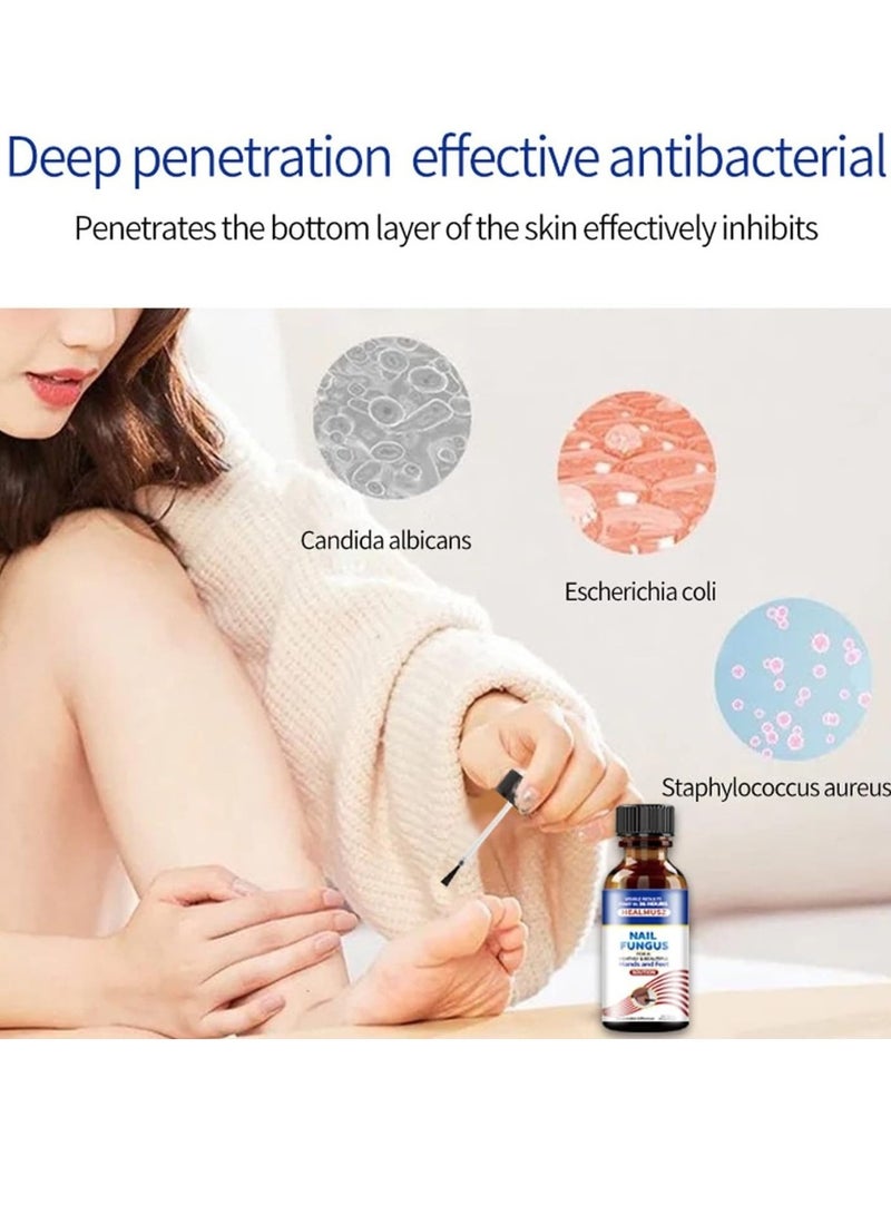 HEALMUSZ Nail Fungus Solution Toenail Repair Treatment Extra Strength Nail Repair Solution for Hands and Feet Nail Care Renewal Liquid for Thick Brittle Damaged Discolored Nails Restoring Healthy Nails 30ml - Image 5