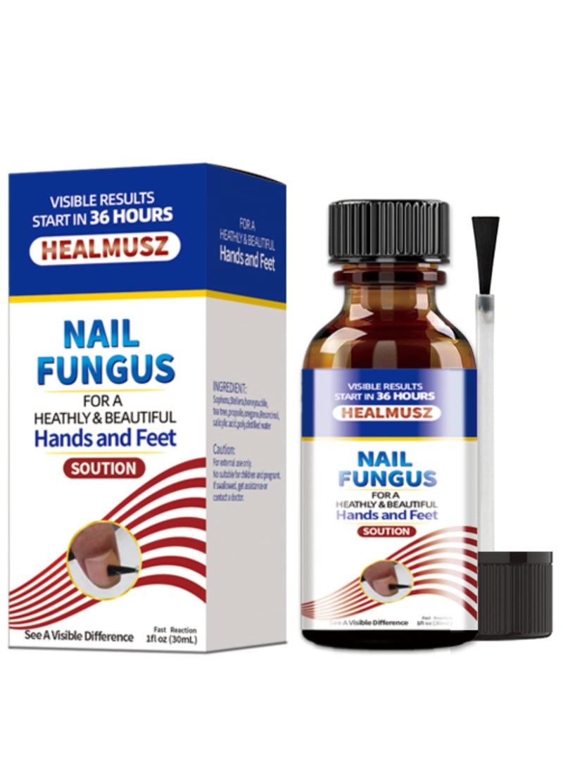 HEALMUSZ Nail Fungus Solution Toenail Repair Treatment Extra Strength Nail Repair Solution for Hands and Feet Nail Care Renewal Liquid for Thick Brittle Damaged Discolored Nails Restoring Healthy Nails 30ml - Image 2