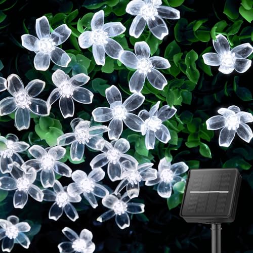 Brightown أضواء شجرة الزهور الشمسية LED 60 من برايتاون، أضواء خرافية مقاومة للماء للحديقة، الفناء، السياج، شجرة عيد الميلاد، حفلات الزفاف، ديكور الحفلات، أبيض نقي - Image 1