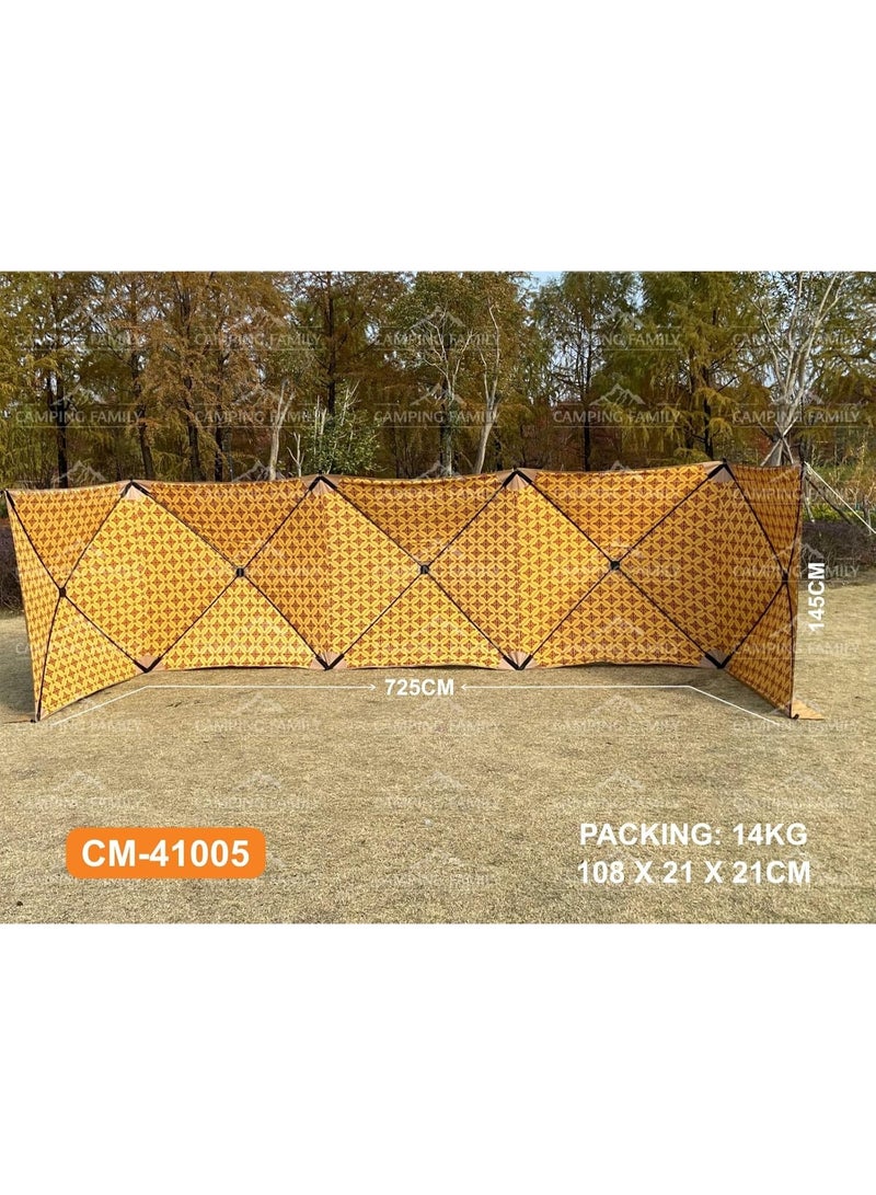 CAMPING FAMILY Folding Camping Desert Wind Screen Wall Pop Up Garden Yard Windbreaker 7.25M - Image 2
