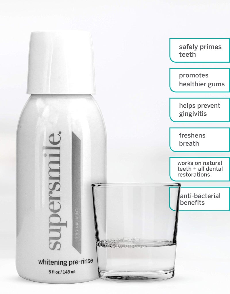 Supersmile Whitening Pre-Rinse, Clinically Formulated Pre-Brush Dental Mouthwash, Original Mint, 5 Fl Oz - Image 2