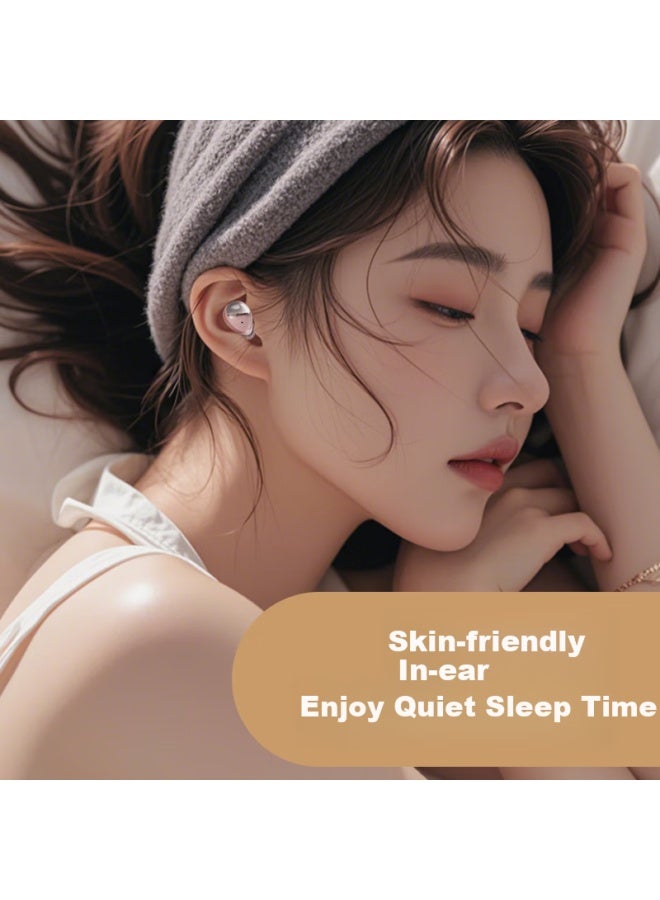 Sansui W42 [sleep] Bluetooth Earphones, Wireless In-ear For Sleeping, Comfortable Fit, Sleep Aid, True Wireless Smart Noise Cancellation, White - Image 2