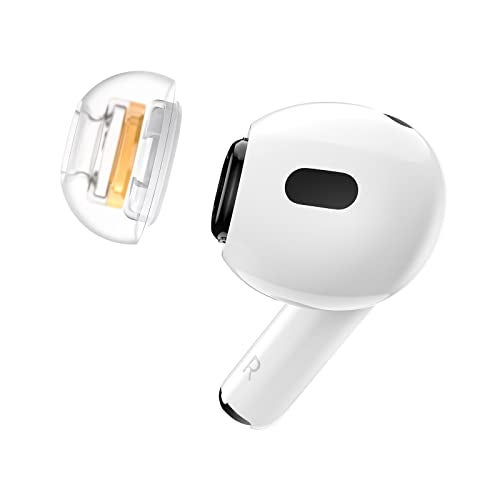 SpinFit SuperFine for AirPods Pro Gen 1 & 2 - L - Medical Grade Silicone Patented Replacement Ear Tips and Adapters for Supreme Comfort (one Pair)(Ear Tips Installed) - Image 1